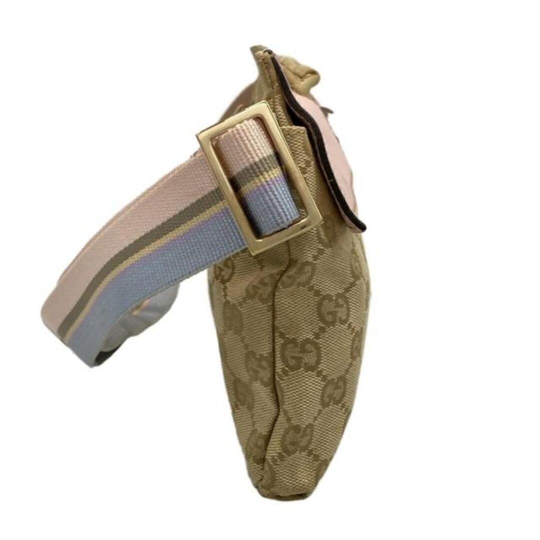 Gucci Waist Pouch GG Pattern Leather Beige Pink Multi Used 16cm x 28.5cm thumbnail 3