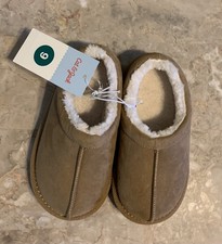 Cat  Jack Nola Brown Faux Suede Faux Fur Lined Slippers Kids Size 9 NWT