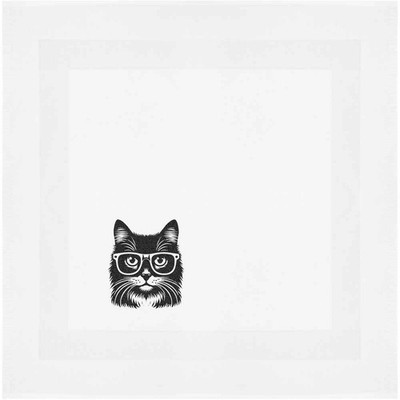 Baumwollserviette/Esstuch ''Katze trägt Brille'' (NK00042783)