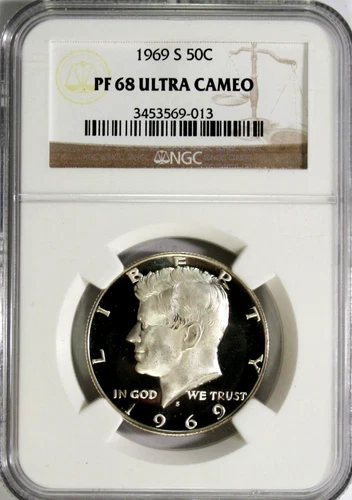 1969-S Kennedy Half Dollar NGC PF 68 Ultra Cameo #GA5-13
