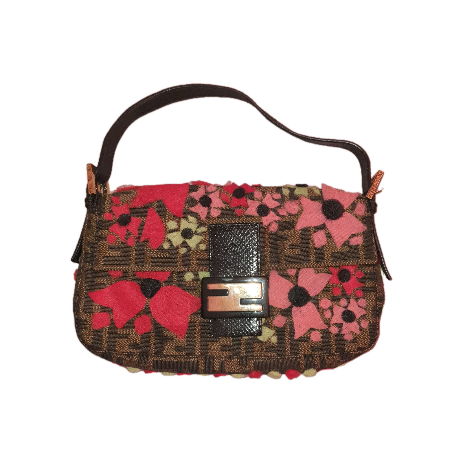 FENDI Baguette Bag - Tulle Vintage Flower & FF Logo 