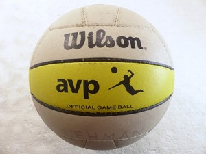 Wilson Official Yellow White AVP Pro Beach Leather Volleyball Game Ball WTH4308