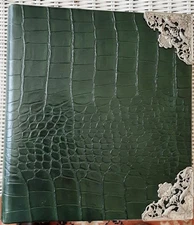 LUXURY FAUX  ALLIGATOR ALBUM WITH SILVER FILIGREE