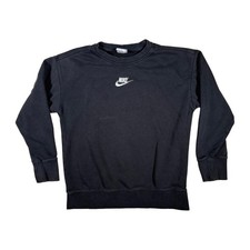 Nike Sportswear Club Fleece Crewneck Sweatshirt Black Logo Size M Mens