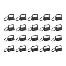 20 Pcs Key Fob Hardware, 1/1.3in 26/32mm with Key Rings, Glossy Black