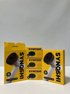 Lot of 5 Synoshi Power Spin Scrubbers & Extra Brush Heads - New in Box
