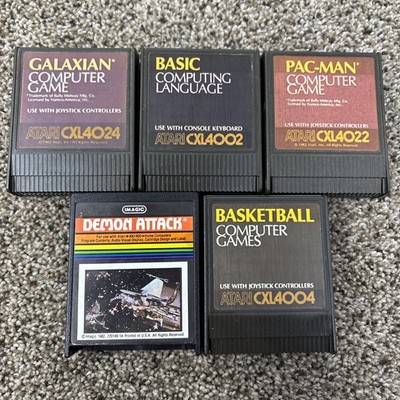 Atari 400 800 1200 XE Game Cartridge Lot Tested Lot of 5