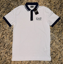 EMPORIO ARMANI 125 Polo Shirt White EA7 Logo AUTHENTIC NEW Sizes M-XXL