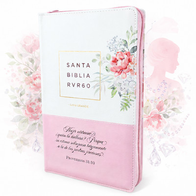 Biblia para Mujer con Cierre Letra Grande 12 puntos RV1960 con indice