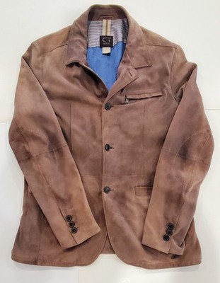Gimo's Leather Men's Made In Italy Suede Jacket Beige Size 42 ( EU 52)