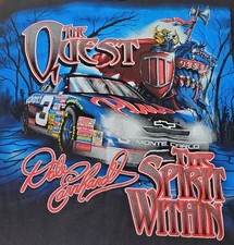 Vintage 90s Dale Earnhardt 'The Quest' NASCAR All-Over-Print T-Shirt — listing 3