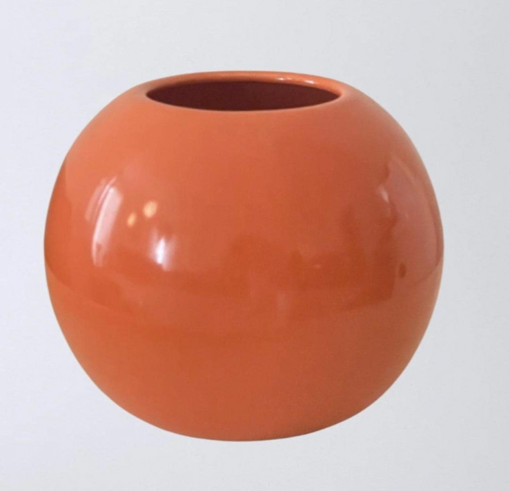 Rare Post Mid-Century Modern ASA Selection Orange Ball Vase Ceramic Vtg Germany