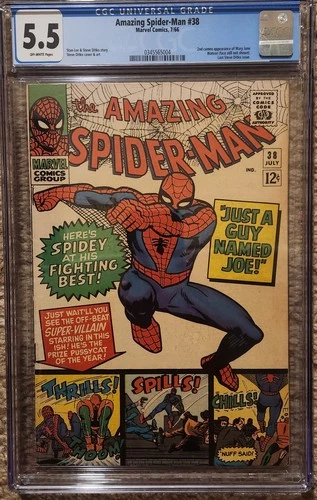 Amazing Spider-Man #38 CGC 5.5 1966 2nd app. Mary Jane cameo LAST DITKO