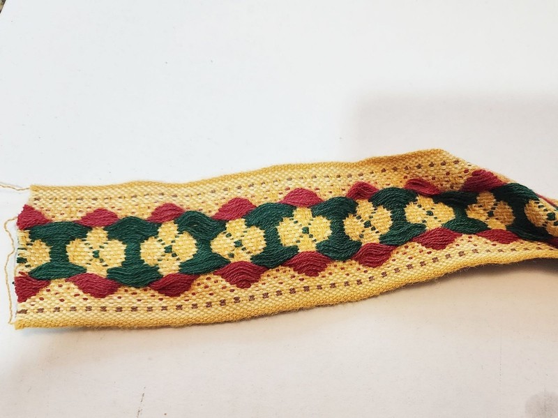 Vintage Woven Jacquard Trim Ribbon Yellow Red Green Floral Border 2x11 Inches