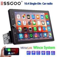 10" Rotatable Wireless Apple CarPlay Android Auto Car Stereo Radio Single 1 DIN