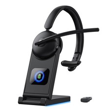 Wireless Headset with Mic for Work, Bluetooth Headset with Microphone Noise C...