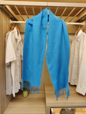 KENNEDY SCHOTTLAND BLAU SCHAL COVER UP TUCH HALSTUCH KASCHMIR STRICK UNISEX WINTER SEHR GUTER ZUSTAND