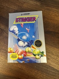 Stinger Nintendo NES 1st Print 5 Screw Hang Tab  Complete CIB - RARE w/ manual