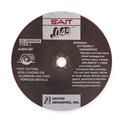 UNITED ABRASIVES-SAIT 23314 Abrasive Cut-Off Wheel,7/8''Connect.,A46N 1AUA2