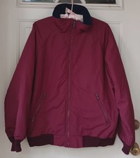 Vintage Lands End Squall Jacket Mens Large Maroon outer Navy Fleece exc cond