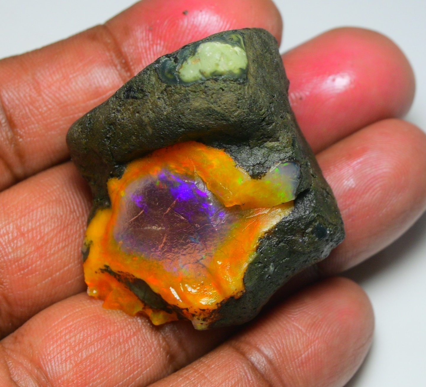 HUGE 142.85 Cts Natural Ethiopian Opal Rough - Multi Fire Welo Opal Raw Crystal