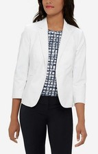 The Limited White One Button 3/4 Sleeve Blazer Jacket Size Medium