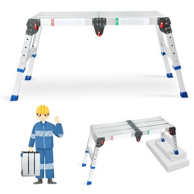 Portable Work Platform Height Adjustment 33''(L) x12(W) x20(H) Foldable Step S...