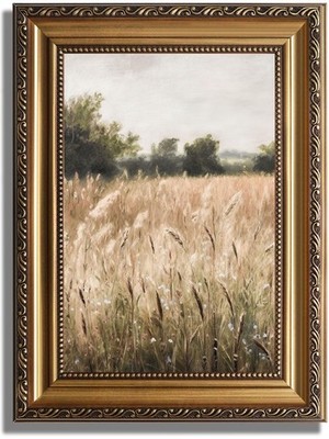 ASTRDECOR Vintage Wildflower Wall Art, Gold Framed Wall Art Farmhouse Wall Decor