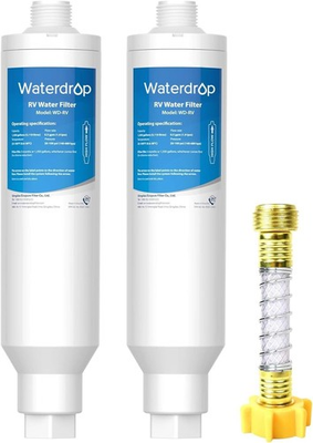 #ad Waterdrop RV Marine Water Filter with 1 Flexible Hose Protector 2 Pack $26.74
