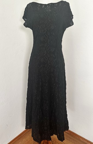 Vtg All That Jazz Black Dress Womens S Black Lace Midi Goth Witchcore Dark Fairy - Picture 1 of 10