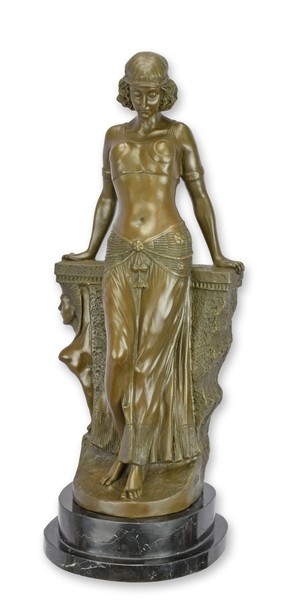 Eine Bronzeskulptur Einer BauchtäNzerin Replikat Retro Design Dekoration-image