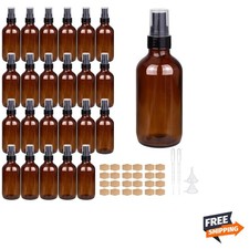 4oz Amber Glass Spray Bottles Mist Sprayer Set of 24,Empty Small Spray Bottle...