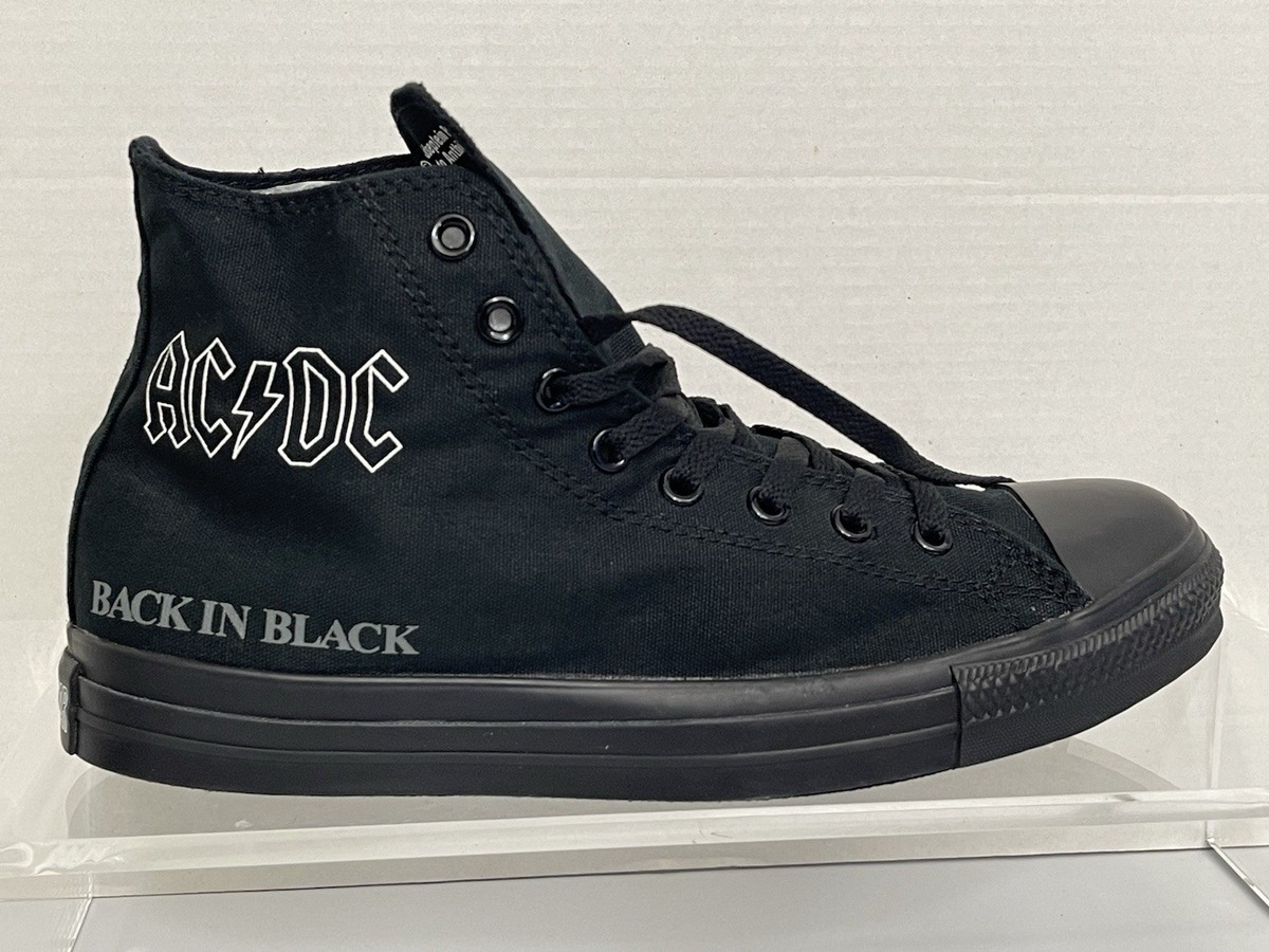RARE 2009 Converse Chuck Taylor All Star High AC/DC Shoes Mens Size 7 Womens 9 Converse All Star 2009 Limited Edition AC/DC - Back In Black  main image 2