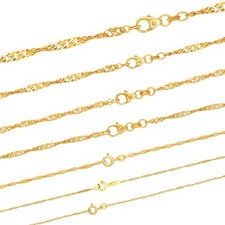 Edle Goldkette Singapurkette Halskette Collier 585 Gold Echtgold massiv 14 kt
