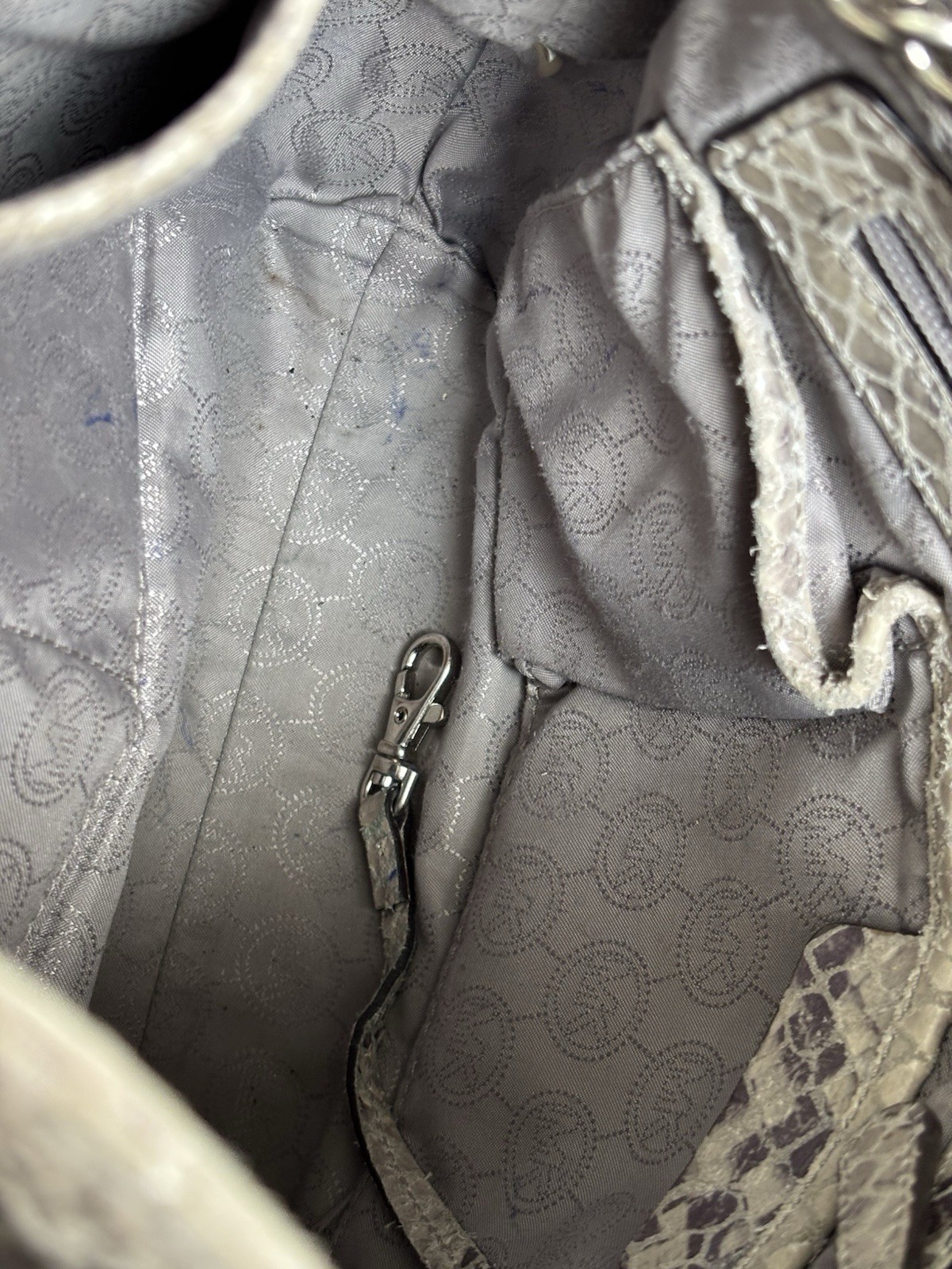 Vtg Michael Kors Jet Set Python Embossed Leather Convertible Hobo Bag  thumbnail 11