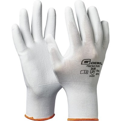 Gebol Micro Flex Arbeitshandschuh Schutzhandschuh Polyester weiß Größe 10