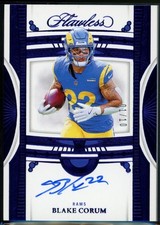 Blake Corum 2024 Panini Flawless Rookie Debut Signatures Sapphire 1/10 Auto