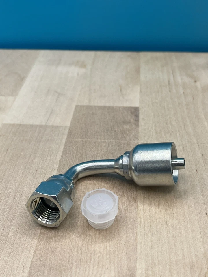 "10 accesorios de prensado de manguera hidráulica Parker Style 13943-6-4 manguera de 1/4"" X 3/8"" FJIC 90" Foto 3 de 3