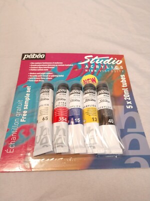 Pebeo Studio Acrylics High Viscosity oil paint colour 20ml tubes New Artists Set