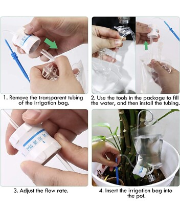 3 Pack Plant Drip Irrigation Bags - Automatic Watering System For Indoor & Outdoor Plants