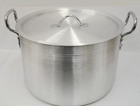 Heavy Duty Casserole Aluminium Cooking Pot Pan  Lid Catering - Ground Base