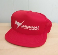 Vintage Trucker Cap Hat Cardinal Freight Trucking Red Federal Snapback 80s