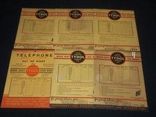 1937-1941 TYDOL HEATING OIL RECORD KEEPING DISPLAY CARDS LOT OF 6 - K 2145