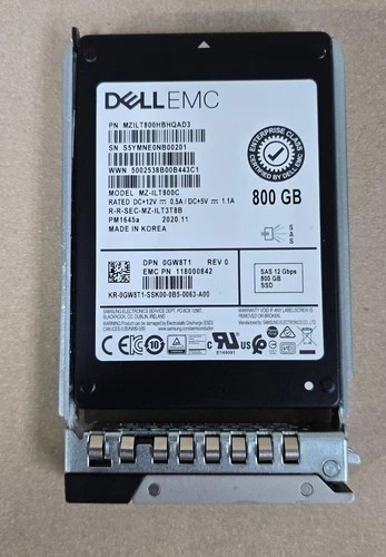 Dell EMC MZ-ILT800C 2.5" 800GB 12Gb 10K RPM SAS SSD Drive 0GW8T1/MZILT800HBHQAD3