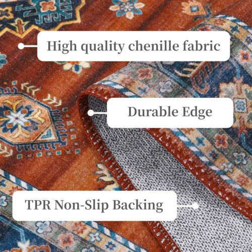 Zacoo Washable Area Rugs 9x12 Rug Rugs for Living Room Bedroom Decor Oriental... - Picture 4 of 7