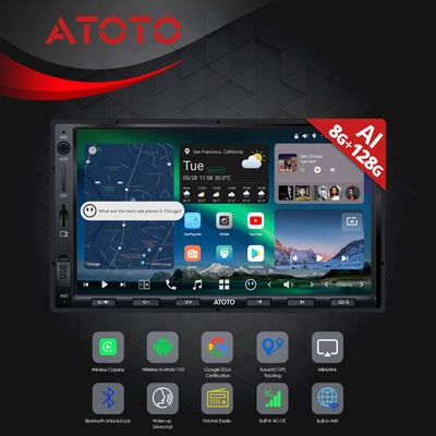ATOTO X10 7 inch Car Play Stereo Double DIN Apple Android 8G+128G ChatGPT Radio