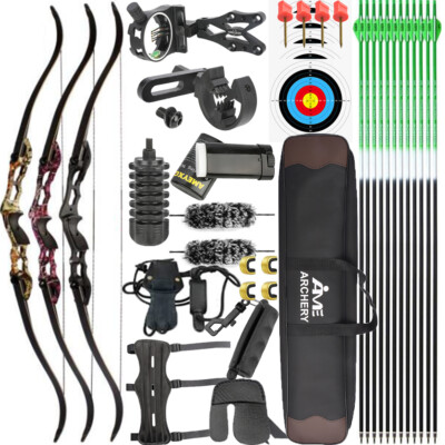 VidaXL Recurvebogen-Set Für Jugendliche – 49 Zoll, 20 Lb Zuggewicht, Inkl. Köcher, Armschutz & Visier