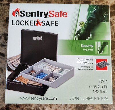 SentrySafe Steel Drawer Safe 0.06 cu. ft. Key Lock Removable Tray Black 4-Slots
