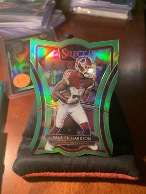 2019 Panini Select Die-Cut Neon Green Prizm /49 Paul Richardson Commanders E12