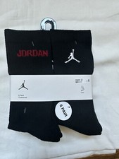 JORDAN UNISEX YOUTH AND ADULTS SOCKS CREW YTH SZ 5Y-7Y , Men 6-8 , WOM 6-10 FRES